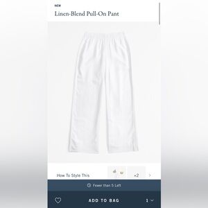 NWT Abercrombie Linen Pull-On Pants